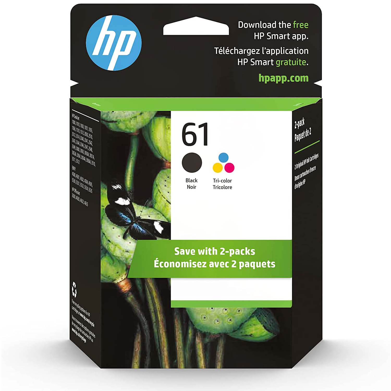 Original 61 Black Tri-color Ink (2 Count – pack)